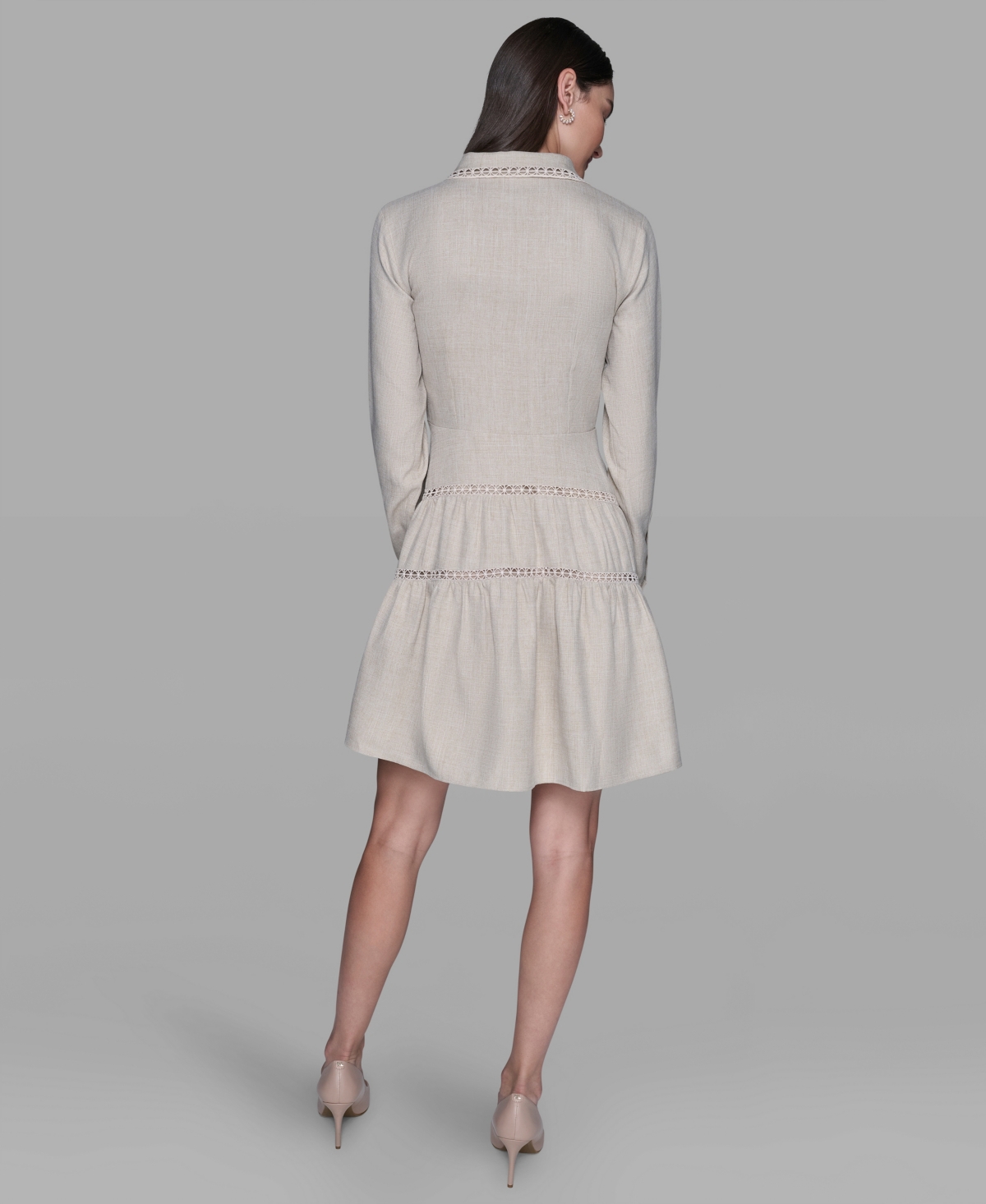 Karl Lagerfeld Paris Women's A-Line Collared Short Dress