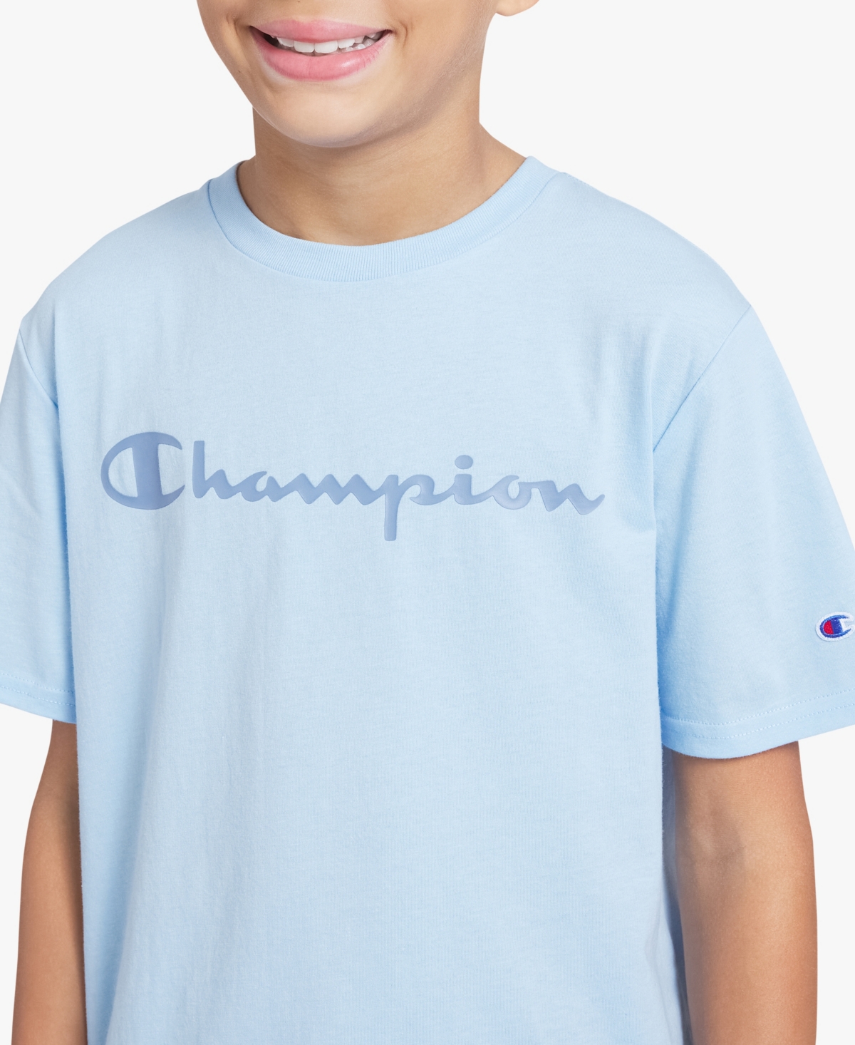 Champion Boys' 8-20 Silicone Logo Crewneck T-Shirt