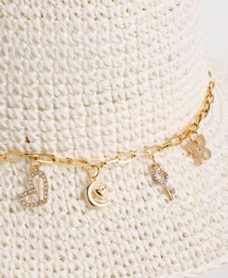 Charm Trim Paper Crochet Bucket Hat