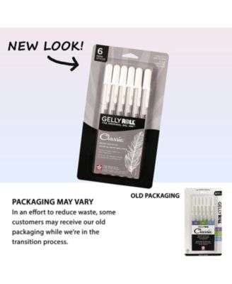 Classic Gelly Roll White Pens, 6 Pack