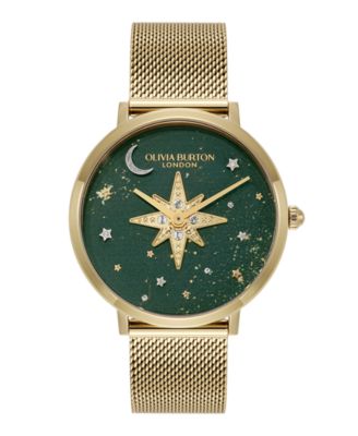 Women's Celestial Nova Gold Tone Stainless Steel Mesh Bracelet Watch, 35mm