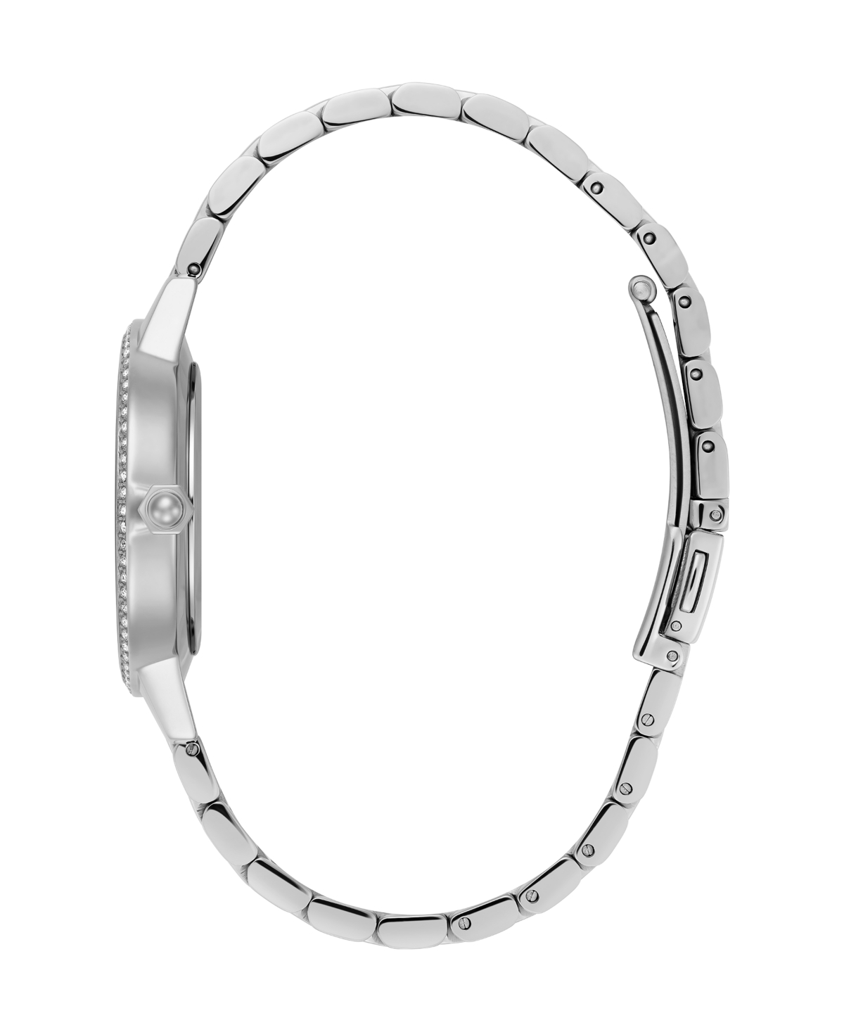 Olivia Burton Women's Captivate Silver Tone Stainless Steel Bracelet Watch, 34mm