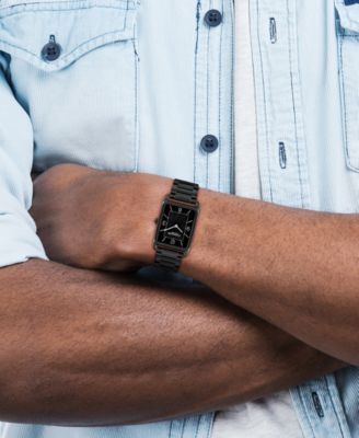 Unisex Elliot Ionic Plated Black Stainless Steel Bracelet Watch, 32x26mm