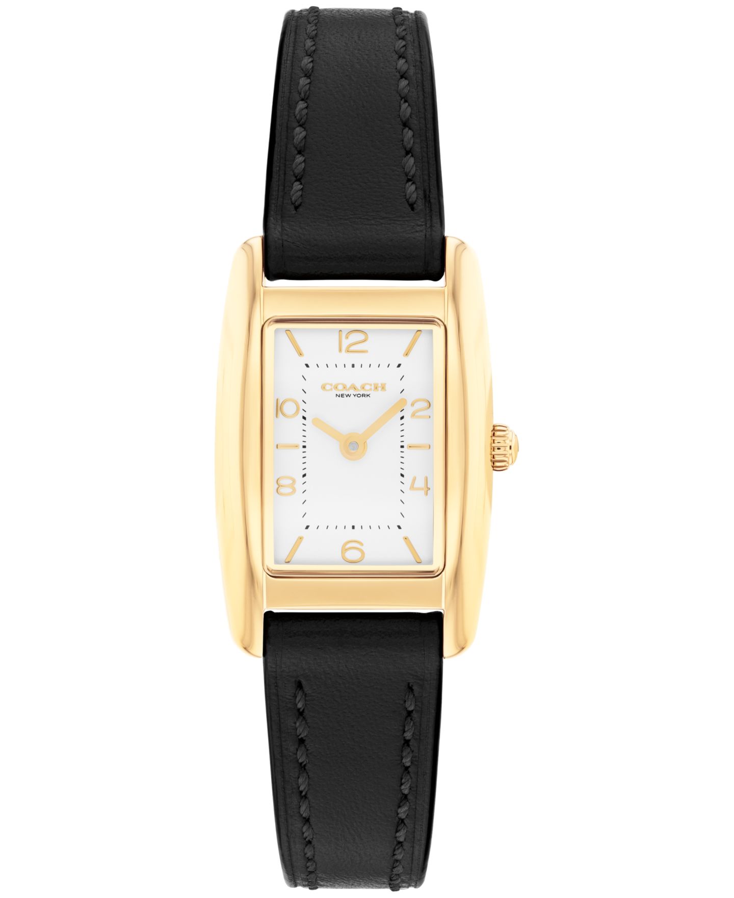 Женские часы Coach Reese Black Leather Strap Watch, 20x30mm — фото 1