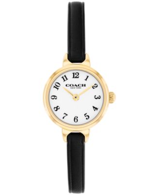 Women's Iris Black Leather Strap Watch, 22.5mm