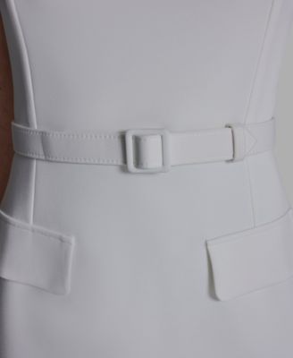 Women's Scuba Square Neck A-Line Dress