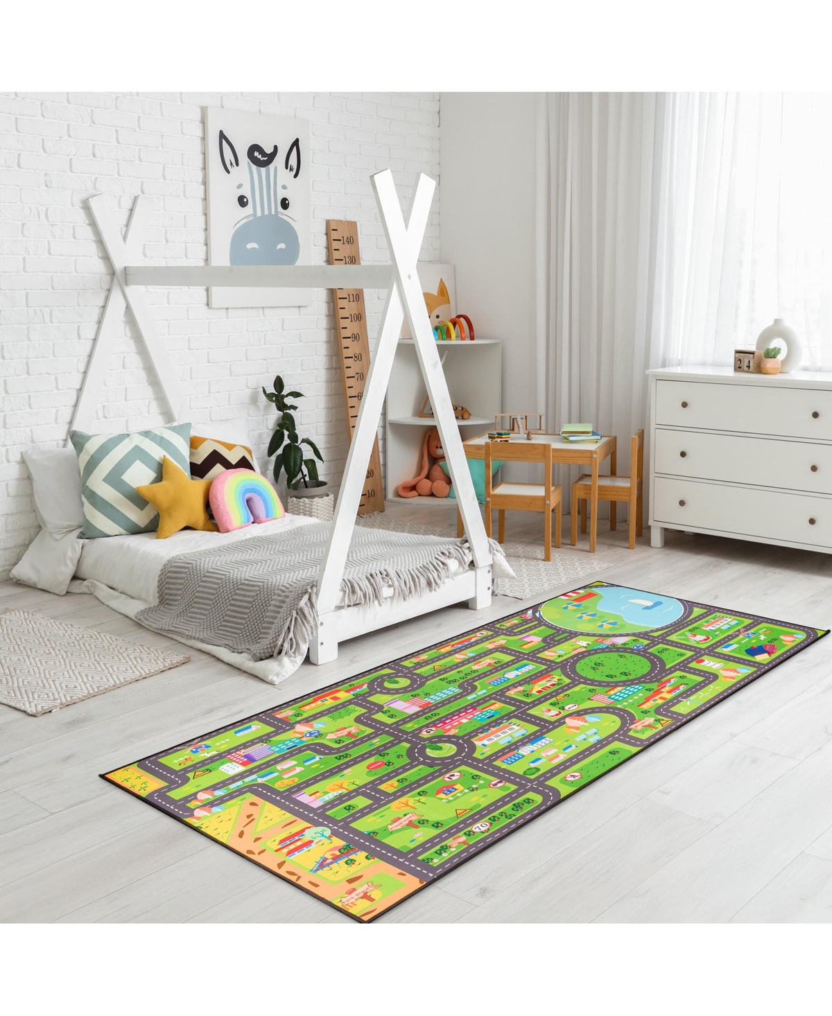 Sorbus 32"x60" City Roads Themed Washable Rug for Kids