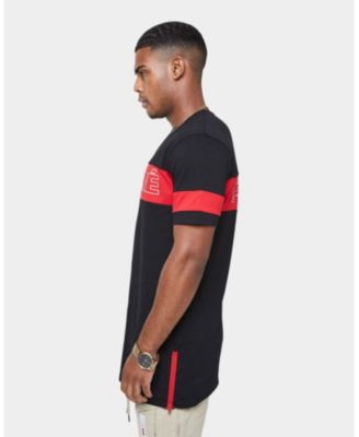 Men's Carre Panneau Short Sleeve T-Shirt Black/Red