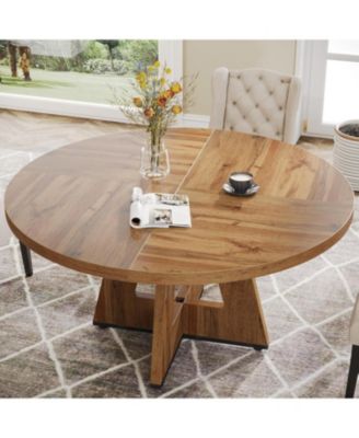 Round Dining Table for 4, 47 Inch Wide