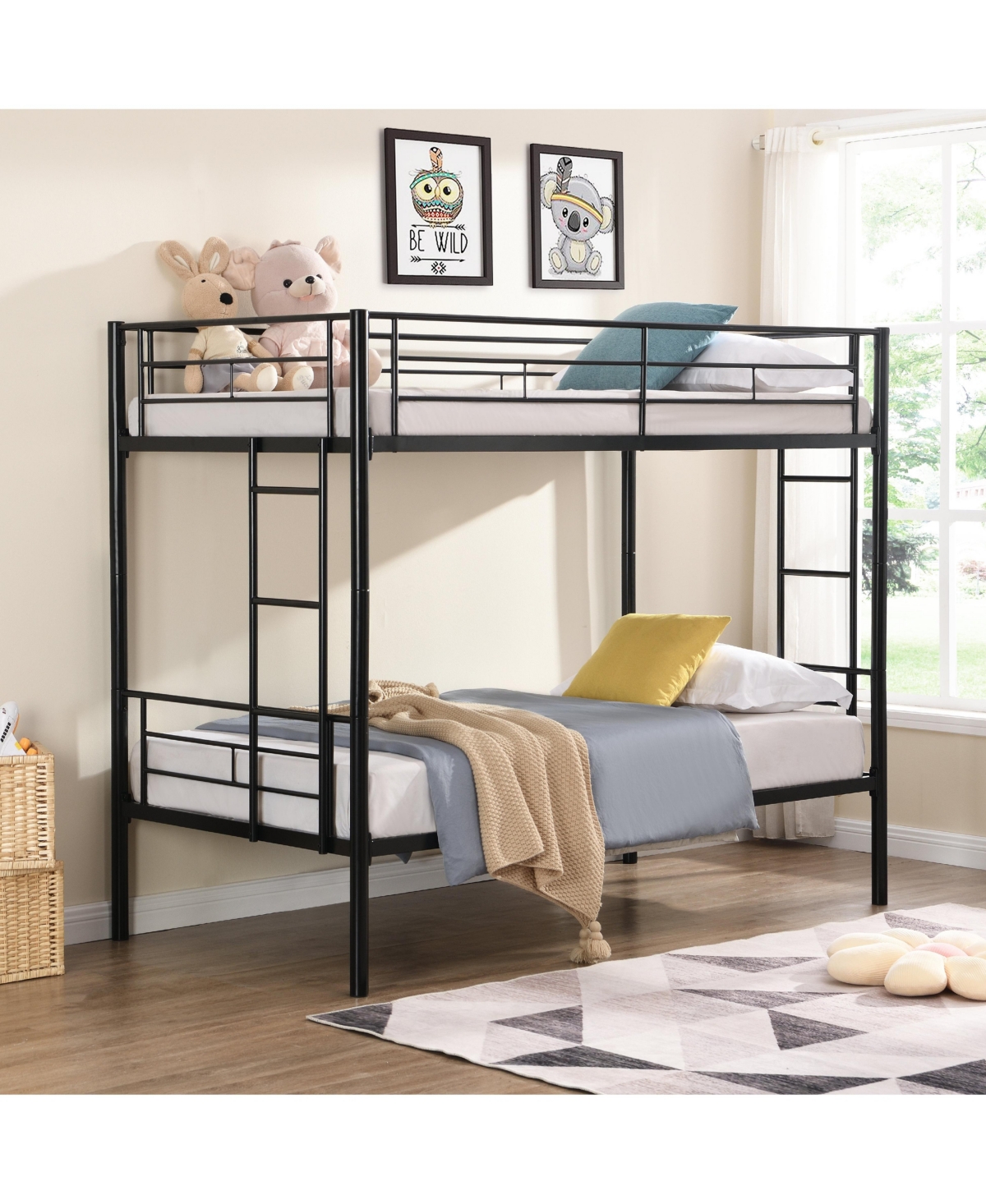 Boyel Living 78.00"L Metal Bunk Bed Twin Over Twin