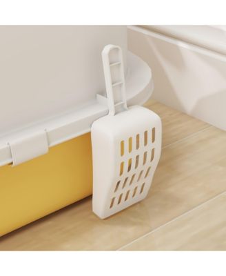 Cat Litter Box, Cove Kitty Litter Box with Lid, Scoop,