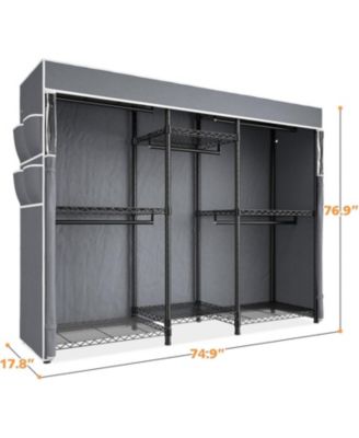 Clothes Rack with Cover,Clothing Racks for Hanging Clothes,Portable Closet, Adjustable,Metal,Max Load 900lbs