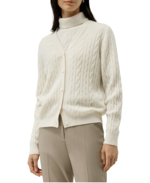 Женский кардиган LILYSILK Cable-Knit Baby Cashmere, цвет: Облачный