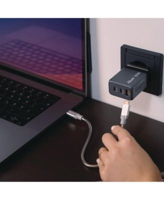 32201 65 Watts 3-Port GaN Wall Charger - Black/Gray