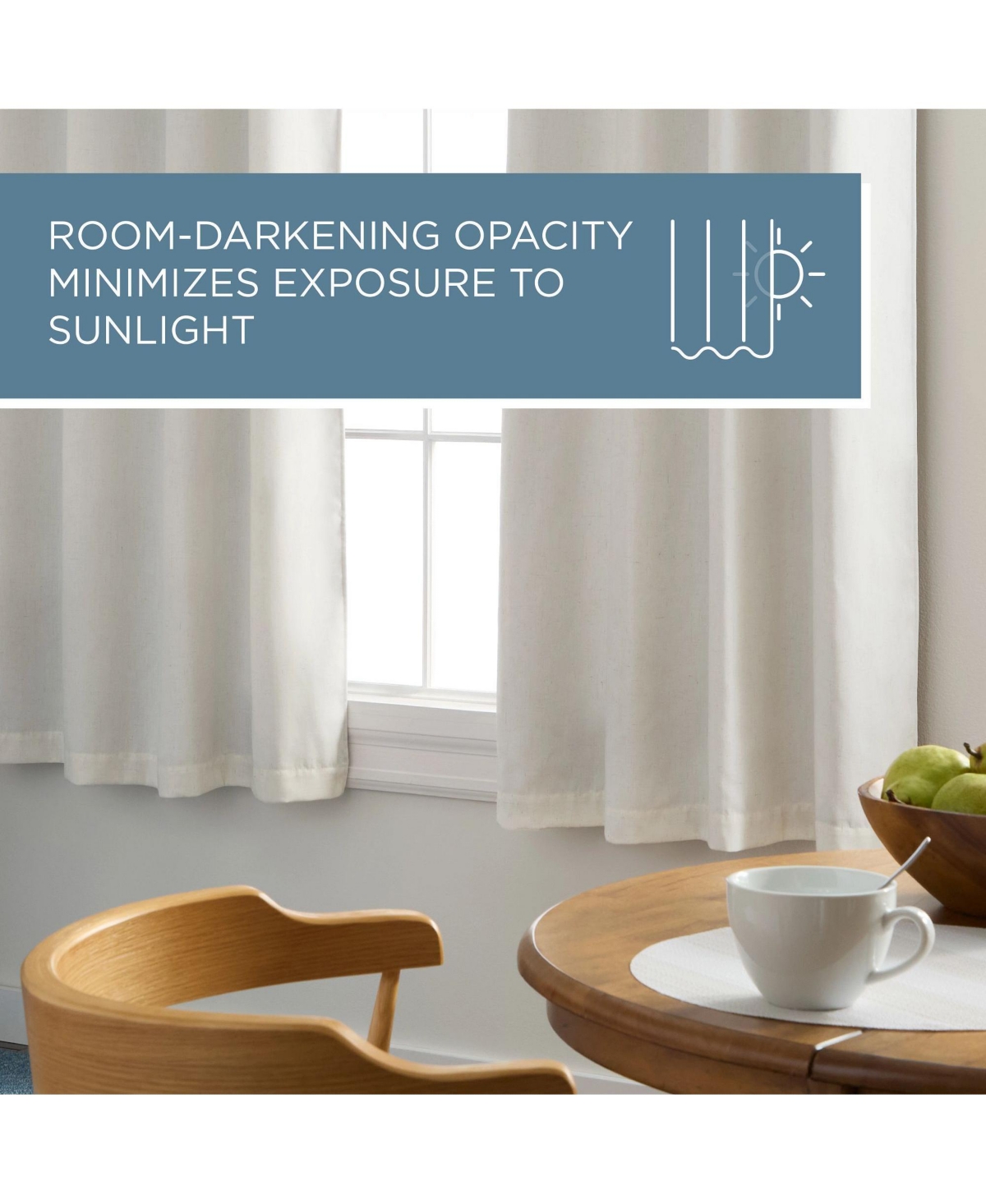 Town & Country Basics Set of 2 Selena Solid Linen Texture Room Darkening