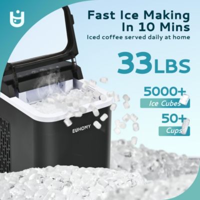 26.5 lbs/24H Nugget Countertop Ice Maker in Black with Auto-Cleaning and 1.5 lbs Ice Storage Capacity
