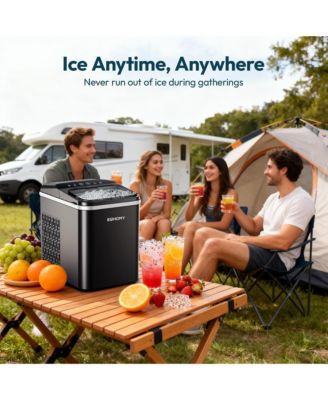 26-lb Ice Per day Nugget/Pebble Ice Maker with Auto-Cleaning and 1.8Lbs Ice Storage in Black