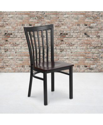 2 Pack School House Back Metal Restaurant Chair
