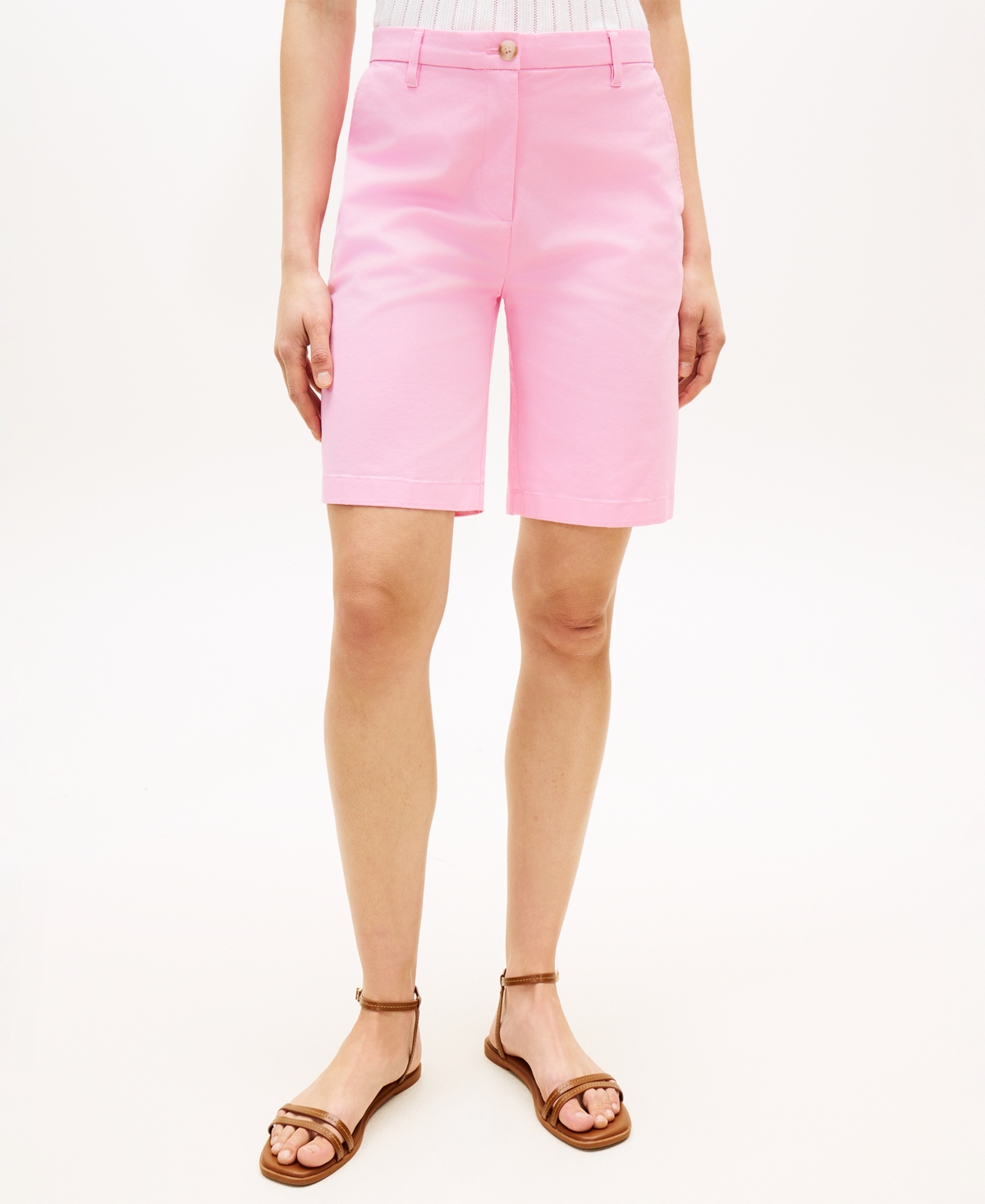 Tommy Hilfiger Women's Twill Slim Straight Shorts - Rose Petal