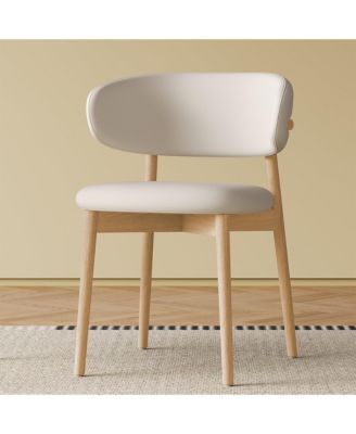 Mid-Century Modern Dining Chairs Set of 2 with Wooden Legs for Kitchen and Living Room