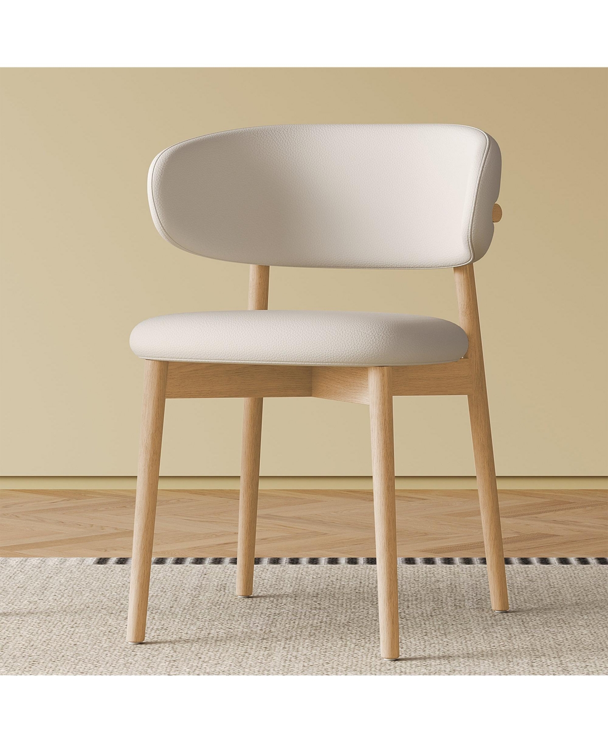 Boyel Living Mid-Century Modern Dining Chairs Set of 2 with Wooden Legs for Kitchen and Room