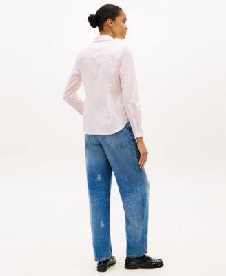 Women's Clip Dot Roll-Tab Collared Shirt