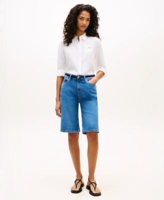 Women's Mid Blue Denim Shorts