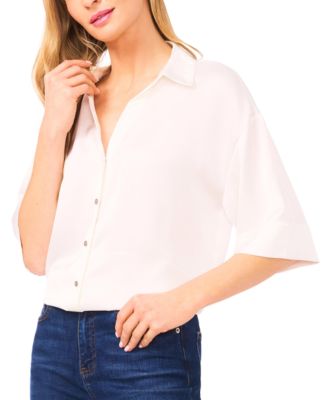 Women's Drop Shoulder Button-Up Shirt