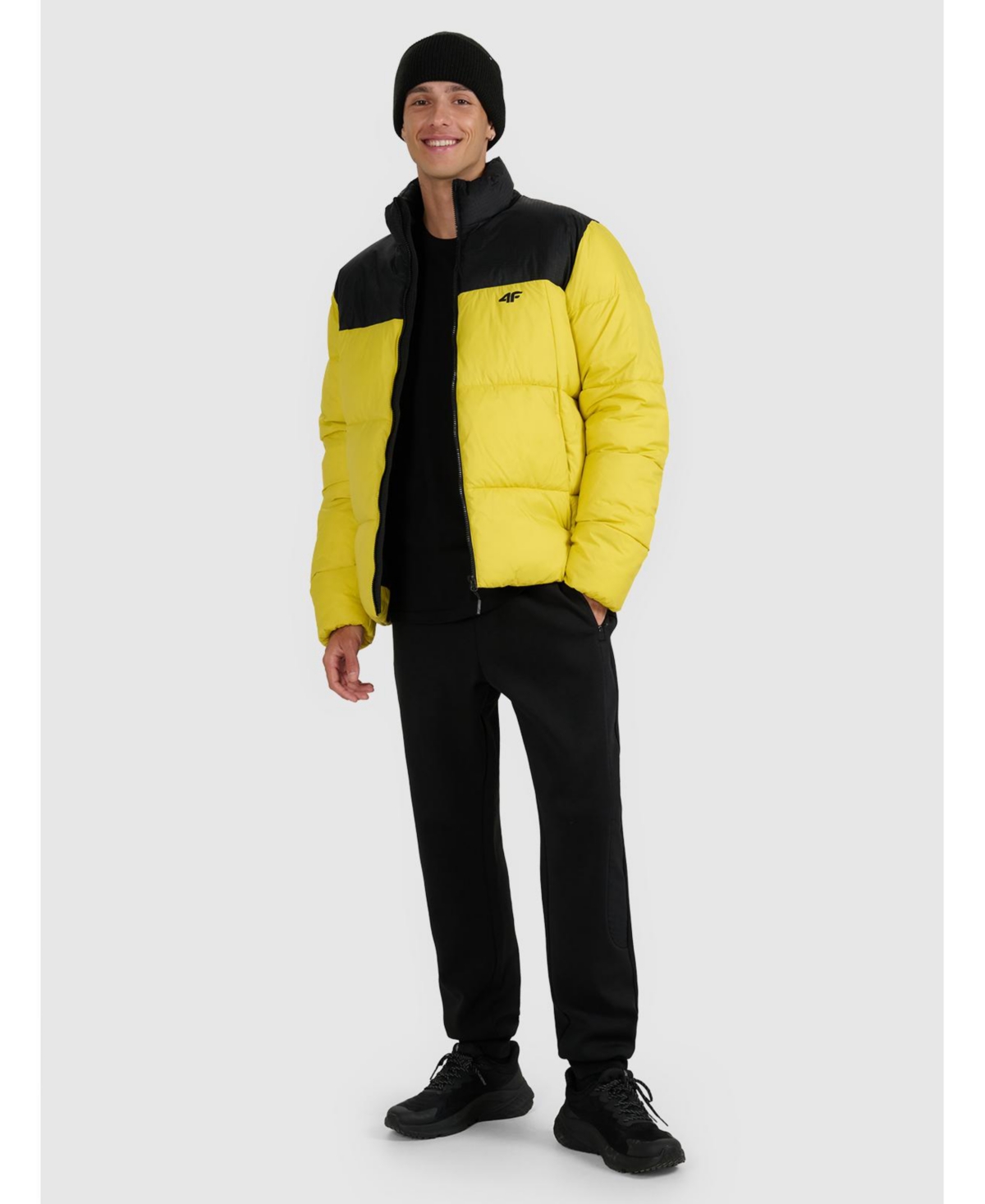 4F Men's jacket with synthetic filling - yellow