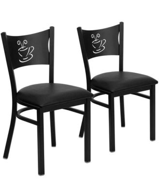 2 Pack Coffee Back Metal Restaurant Chair