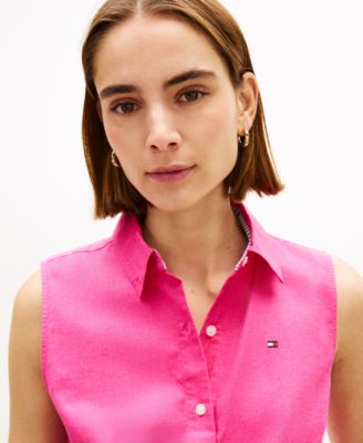 Women's Knotted Collared Top