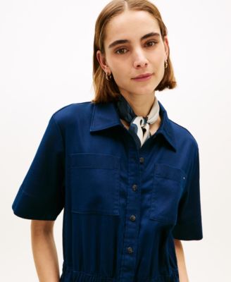 Women's Utility Shirt Short-Sleeve Jumpsuit