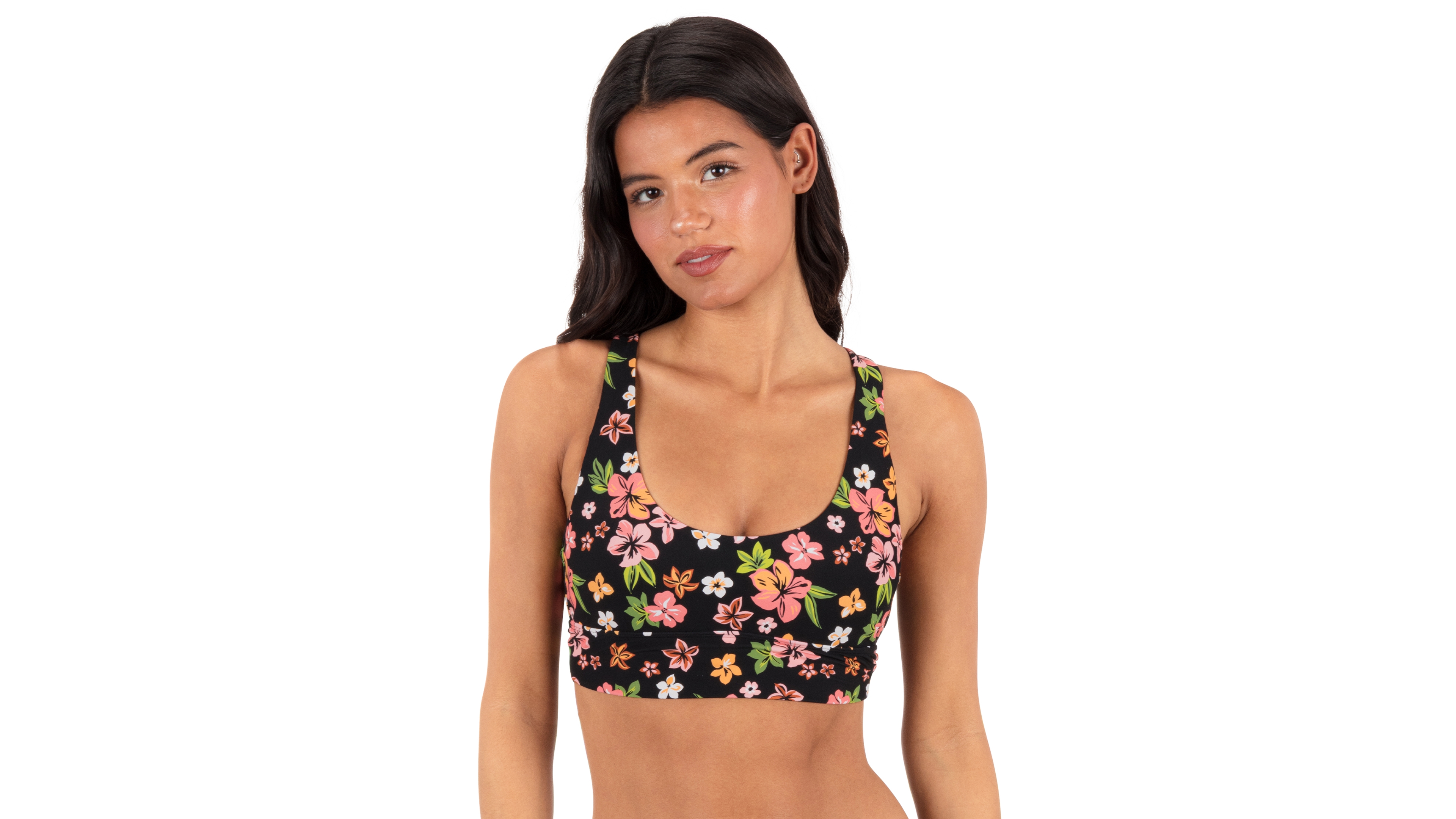 Hurley Women's Max Hibiscus Dream Longline Swim Bralette Top