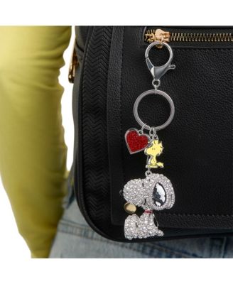 Snoopy Crystal Keychain with Woodstock Charm