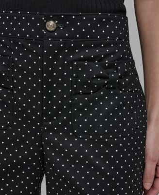 Women's Mid-Rise Polka Dot Bow Pants