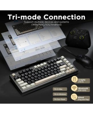 RT80 Rapid Trigger Hall Effect Magnetic Gaming Keyboard, 8K Polling Rate,75% Layout,BT/2.4GHz/Wired,RGB Backlit,Hot Swap,Actuation Wireless