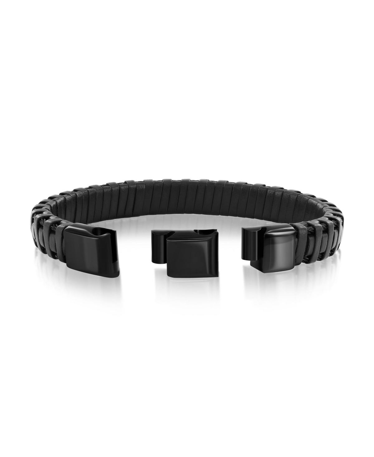 Metallo Stainless Steel, Leather Designed Bracelet