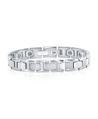 Polished Magnetic Link Tungsten Bracelet