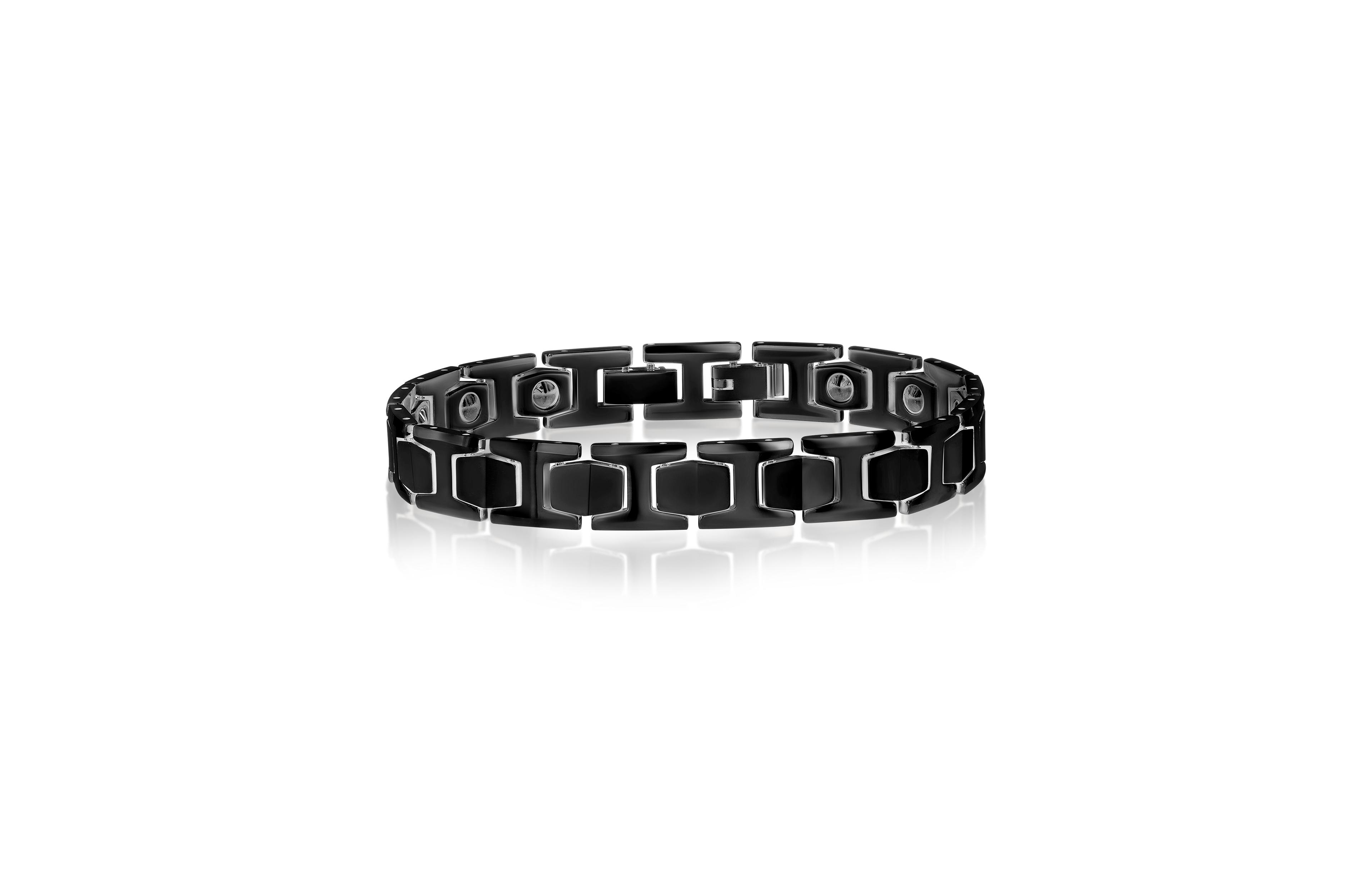 Polished Magnetic Link Tungsten Bracelet
