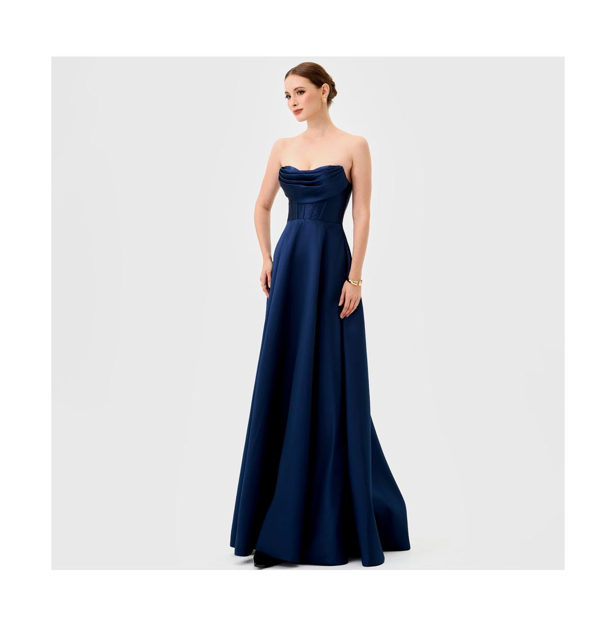 Bariano Women's Ameira Strapless Cowl Gown