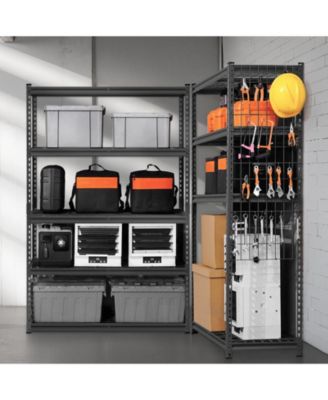 5-Tier Storage Shelves, 2500-Lb Capacity, 18"D x 48"W x 72"H, Adjustable Heavy-Duty Utility Rack, Black