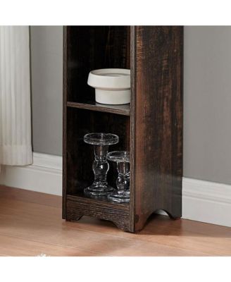 Mora 6-Tier Tall Narrow Slim Bookcase, Antique White