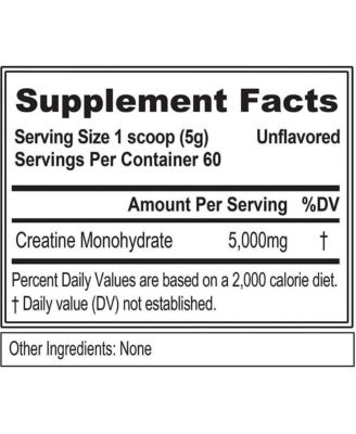 Creatine5000 5 Grams of Pure Creatine Monohydrate in Each Serving Unflavored Powder