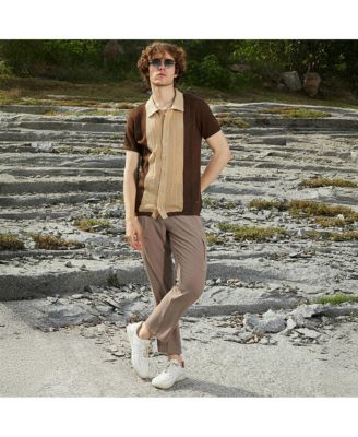 Men's Block-Knit Slim-Fit Shirt