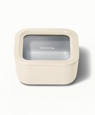 Caraway 4.4 Cup Glass Food Container Square Shape with Lid - Macy's