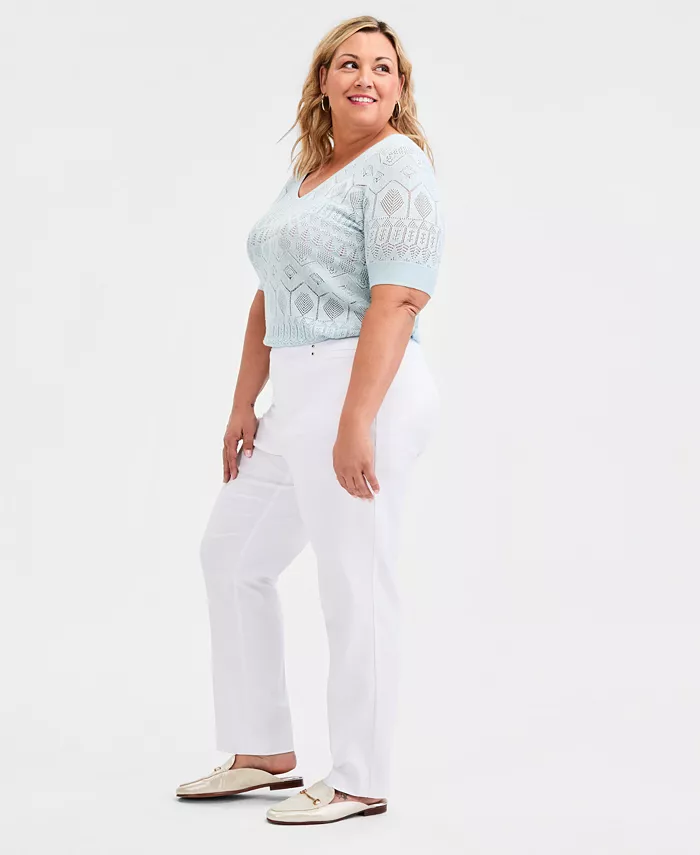 Plus & Petite Plus Size Tummy Control Pull-On Slim-Leg Pants - thumbnail 2