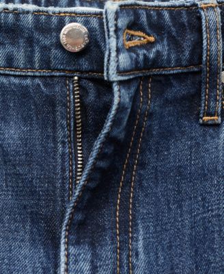 Women's Slit Straight-Leg Jeans