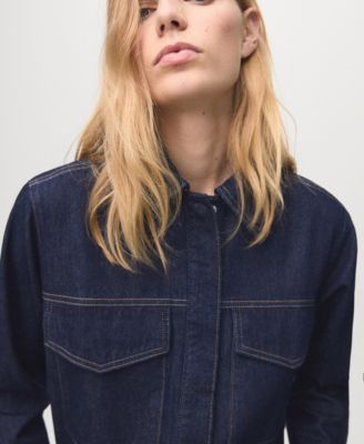 Women's Flap Pockets Denim Shirt