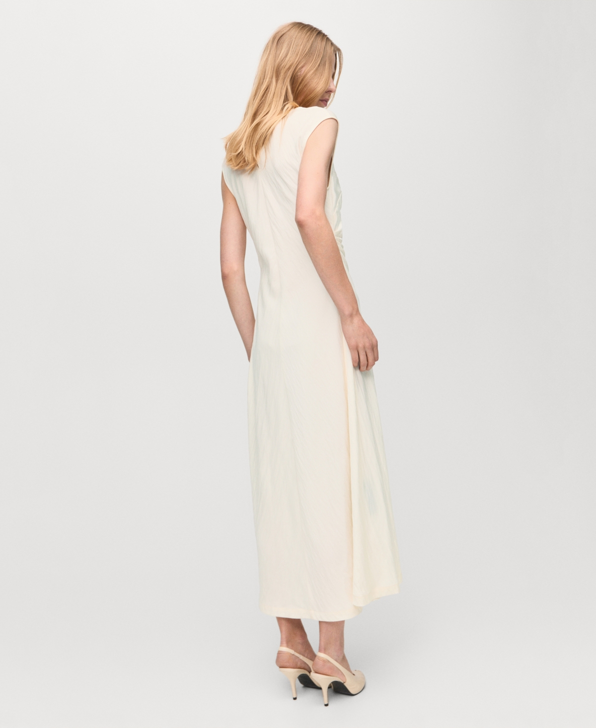 Mango Women's Pleated Waist Lyocell Dress