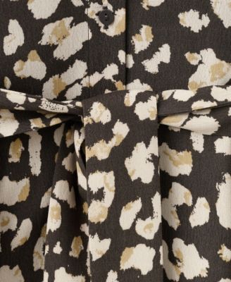 Women's Belt Printed Shirt Dress